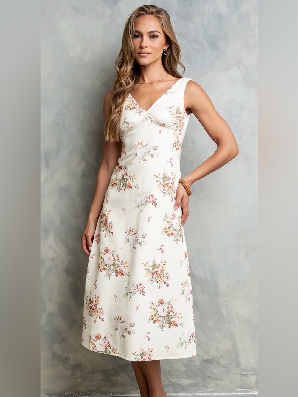 NWT Bohme Jaylen Floral Midi Dress - Size XS 100% Cotton